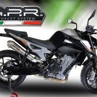 Exhaust compatible with Ktm 790 Duke 2021-2024, Powercone Evo, Slip-on exhaust including removable db killer and link pipe, EPA-compliant 