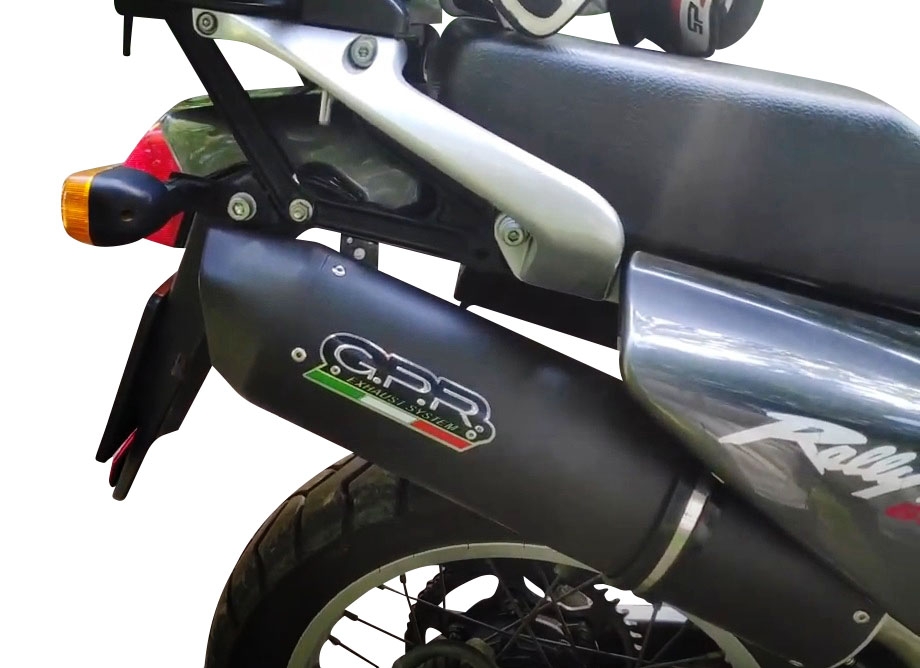 Exhaust compatible with Honda Transalp XL600V 1996-1999, Furore Nero, Slip-on exhaust including removable db killer and link pipe, EPA-compliant 