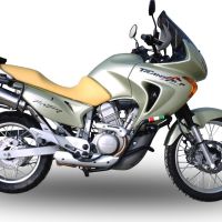 Exhaust compatible with Honda Transalp XL650V 2000-2006, Trioval, Slip-on exhaust including removable db killer and link pipe, EPA-compliant 