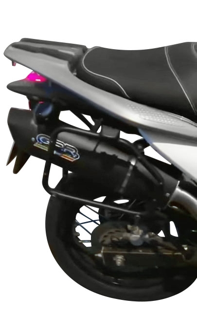 Exhaust compatible with Honda Transalp XL700V 2007-2014, Furore Nero, Slip-on exhaust including removable db killer and link pipe, EPA-compliant 