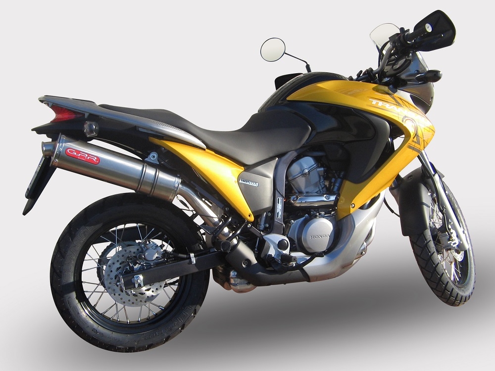 Exhaust compatible with Honda Transalp XL700V 2007-2014, Trioval, Slip-on exhaust including removable db killer and link pipe, EPA-compliant 