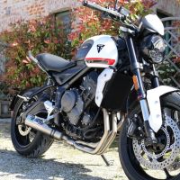 Exhaust compatible with Triumph Trident 660 2021-2024, M3 Titanium Natural, Full system exhaust, including removable db killer 