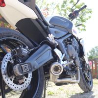 Exhaust compatible with Triumph Trident 660 2021-2024, Powercone Evo, Full system exhaust, including removable db killer 