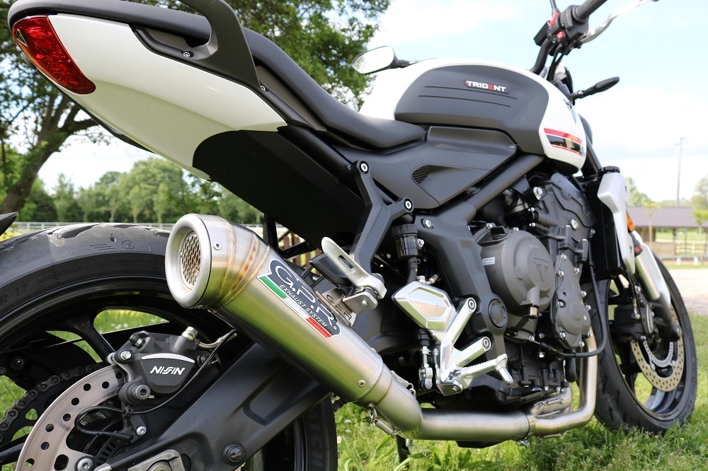 Exhaust compatible with Triumph Trident 660 2021-2024, Powercone Evo, Full system exhaust, including removable db killer 
