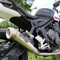 Exhaust compatible with Triumph Trident 660 2021-2024, Powercone Evo, Full system exhaust, including removable db killer 