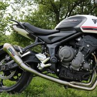 Exhaust compatible with Triumph Trident 660 2021-2024, Powercone Evo, Full system exhaust, including removable db killer 