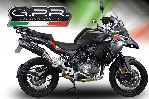 Exhaust compatible with Benelli Trk 502 X 2017-2020, Furore Evo4 Nero, Slip-on exhaust including removable db killer and link pipe, EPA-compliant 