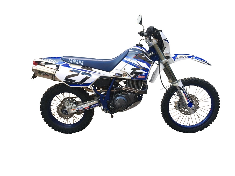 Exhaust compatible with Yamaha Tt 600 1983-1997, Trioval, Slip-on exhaust including removable db killer and link pipe, EPA-compliant 