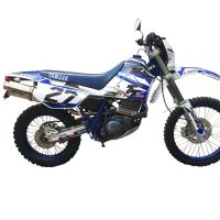 Exhaust compatible with Yamaha Tt 600 1983-1997, Trioval, Slip-on exhaust including removable db killer and link pipe, EPA-compliant 