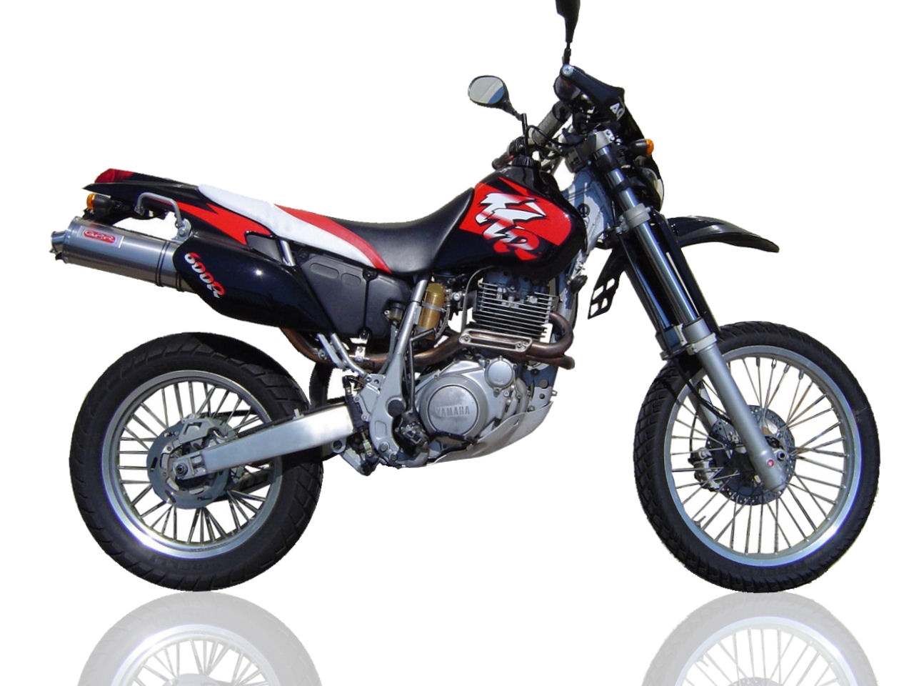Exhaust compatible with Yamaha Tt 600 R / Tt 600 E 1998-2004, Trioval, Slip-on exhaust including removable db killer and link pipe, EPA-compliant 