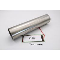 GPR exhaust compatible with Cafè Racer Cafè Racer -, Tubo inox D. 60mm X 1,2mm L.1000mm,  