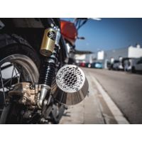 GPR exhaust compatible with Suzuki Rv 125 Van Van 1983-1988, Ultracone Inox Cafè Racer, Universal Homologated legal silencer, including removable db killer, without link pipe  