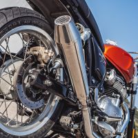 Exhaust compatible with Triumph Bonneville Thruxton 1200 2000-2004, Ultracone Inox Cafè Racer, Universal silencer without link pipe, EPA-compliant requirements 