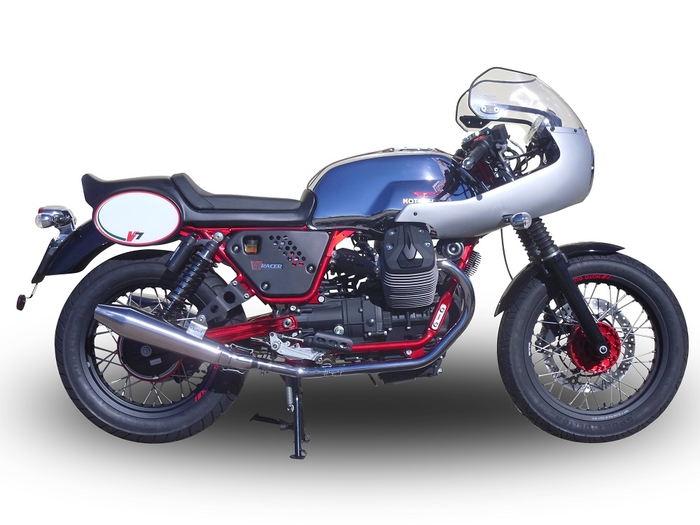 Exhaust compatible with Moto Guzzi Nevada 750 2008-2014, Vintacone , Dual slip-on including removable db killers and link pipes, not EPA-compliant 