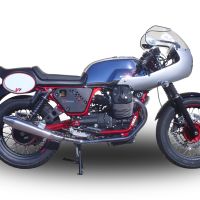 Exhaust compatible with Moto Guzzi Nevada 750 2008-2014, Vintacone , Dual slip-on including removable db killers and link pipes, not EPA-compliant 