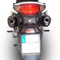 Exhaust compatible with Honda Varadero 1000 1999-2011, Furore Nero, Dual slip-on including removable db killers and link pipes, EPA-compliant 