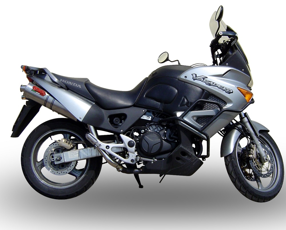Exhaust compatible with Honda Varadero 1000 1999-2011, Trioval, Dual slip-on including removable db killers and link pipes, EPA-compliant 