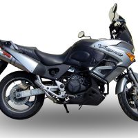 Exhaust compatible with Honda Varadero 1000 1999-2011, Trioval, Dual slip-on including removable db killers and link pipes, EPA-compliant 