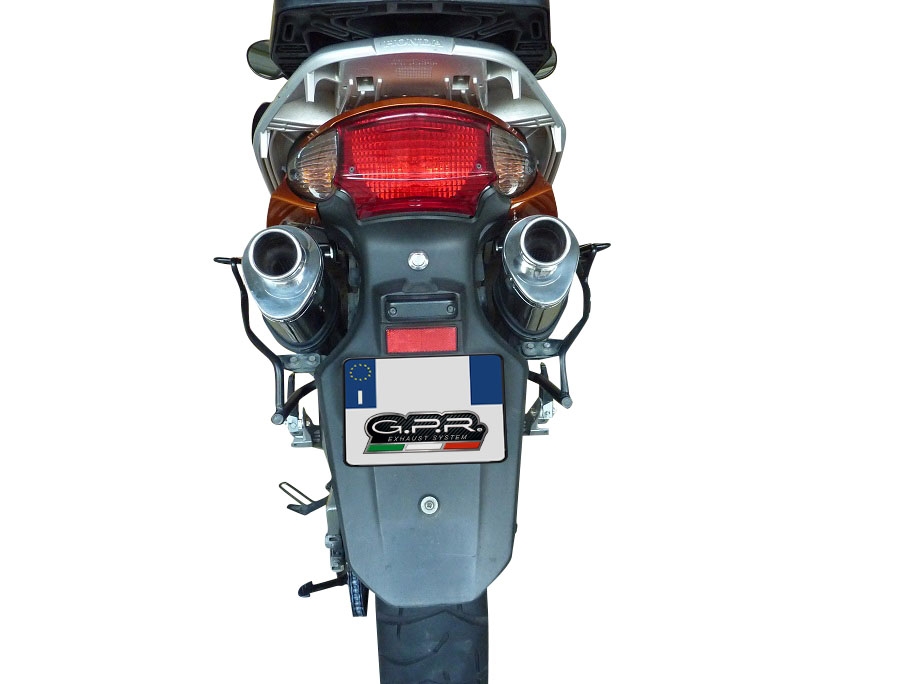 Exhaust compatible with Honda Varadero 1000 1999-2011, Trioval, Dual slip-on including removable db killers and link pipes, EPA-compliant 