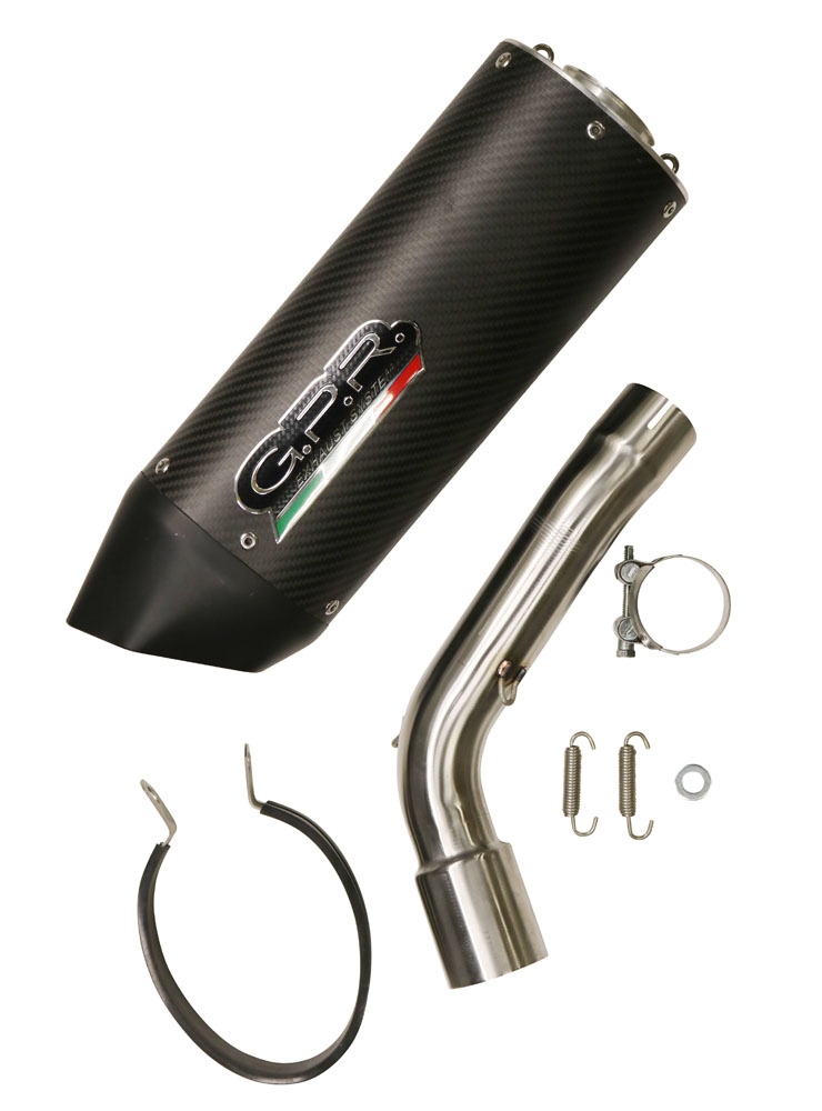 Exhaust compatible with Kawasaki Versys 1000 2019-2020, Furore Evo4 Nero, Slip-on exhaust including removable db killer and link pipe, EPA-compliant 