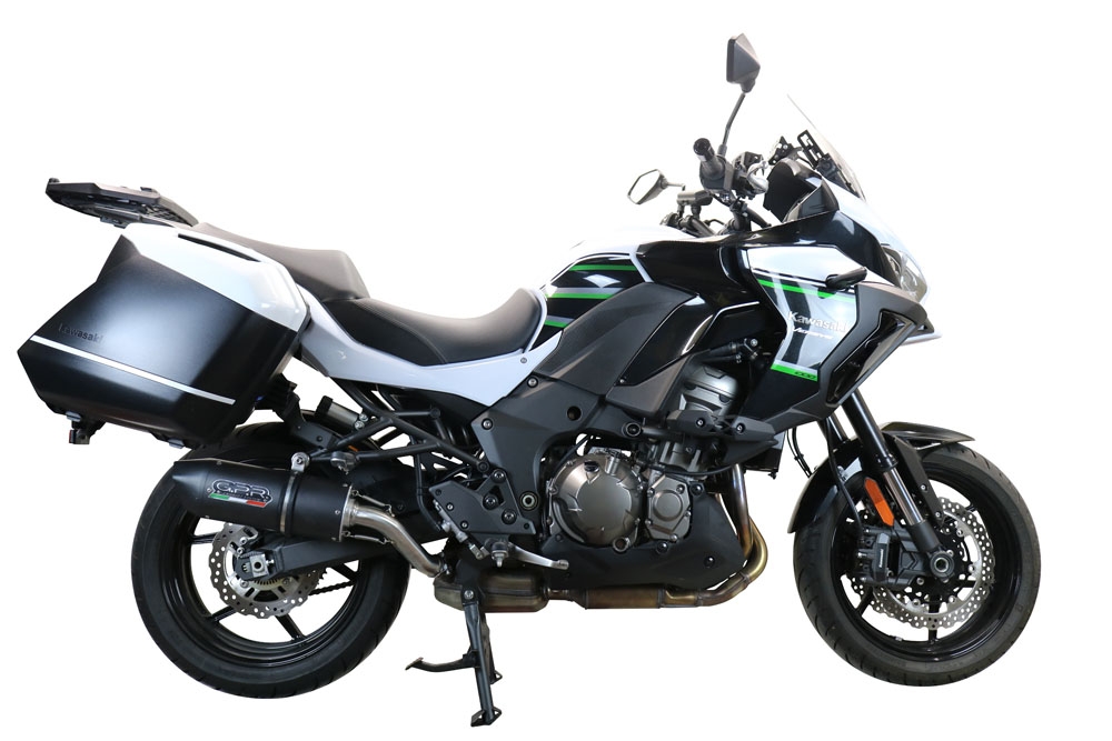 Exhaust compatible with Kawasaki Versys 1000 2019-2020, Furore Evo4 Nero, Slip-on exhaust including removable db killer and link pipe, EPA-compliant 