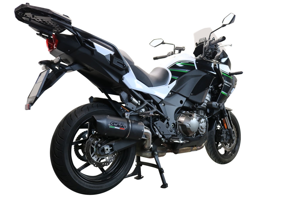 Exhaust compatible with Kawasaki Versys 1000 2019-2020, Furore Evo4 Nero, Slip-on exhaust including removable db killer and link pipe, EPA-compliant 
