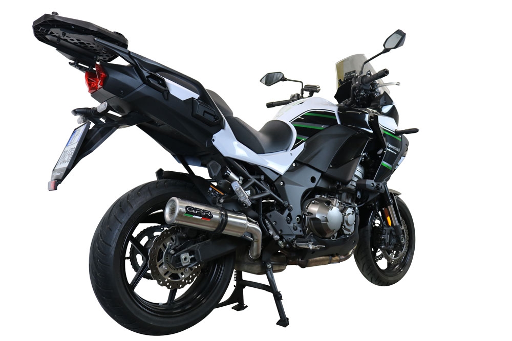 Exhaust compatible with Kawasaki Versys 1000 2021-2024, M3 Inox , Slip-on exhaust including removable db killer and link pipe, EPA-compliant 