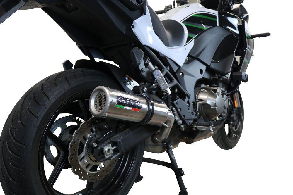 Exhaust compatible with Kawasaki Versys 1000 2021-2024, M3 Inox , Slip-on exhaust including removable db killer and link pipe, EPA-compliant 