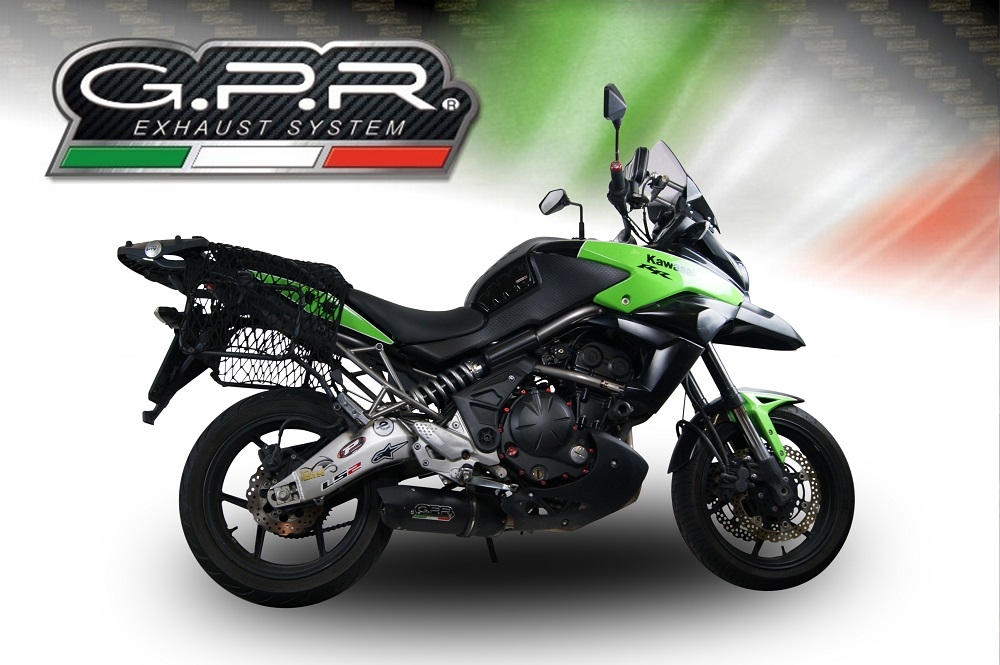 Exhaust compatible with Kawasaki Versys 650 2006-2014, Furore Nero, Slip-on exhaust including removable db killer and link pipe, not EPA-compliant 