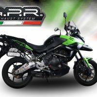Exhaust compatible with Kawasaki Versys 650 2006-2014, Furore Nero, Slip-on exhaust including removable db killer and link pipe, not EPA-compliant 