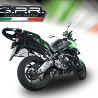Exhaust compatible with Kawasaki Versys 650 2006-2014, Furore Nero, Slip-on exhaust including removable db killer and link pipe, not EPA-compliant 