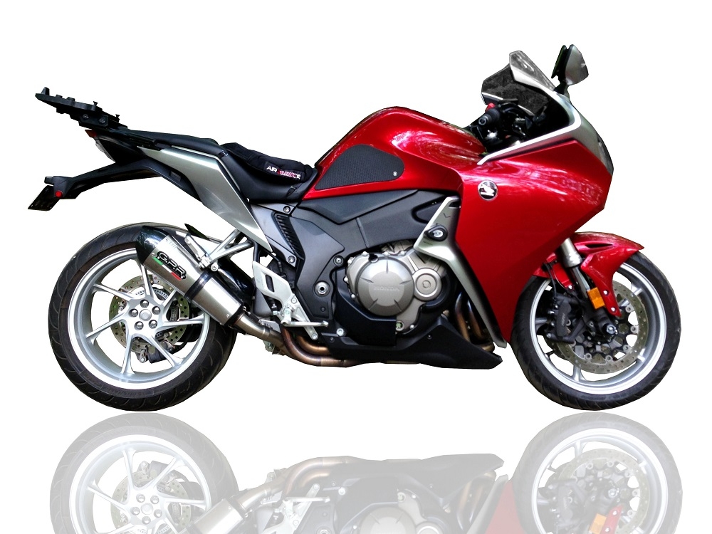GPR exhaust compatible with  Honda VFR1200F I.E. 2010-2016, New Grand Prix Evo Titanium, Slip-on exhaust including removable db killer and link pipe, EPA-compliant 