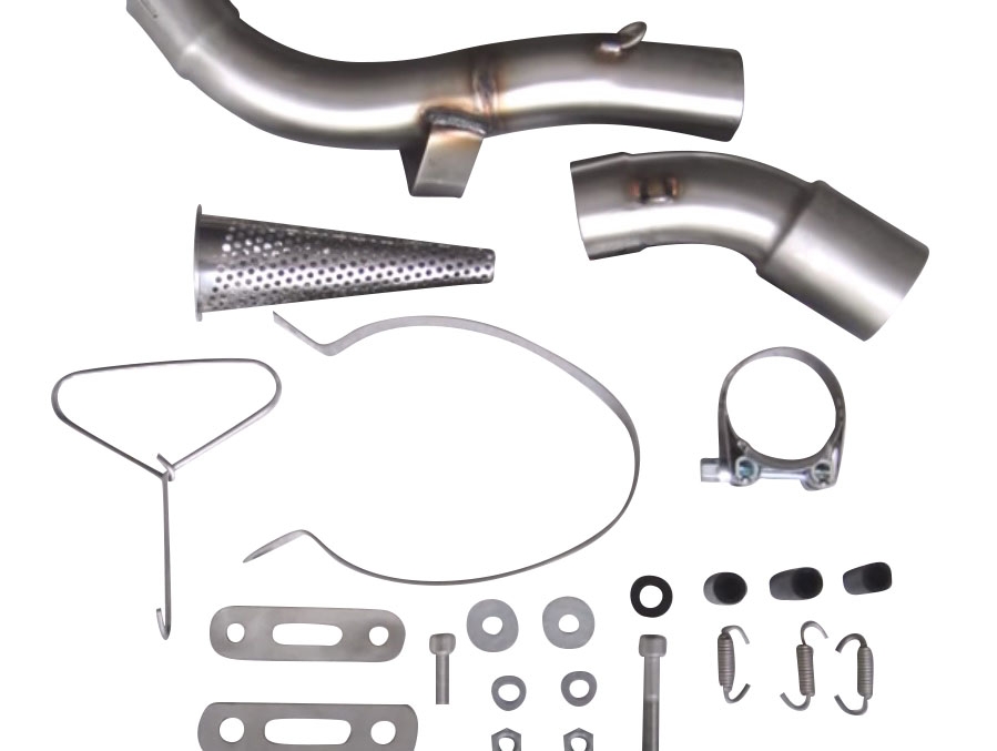 Exhaust compatible with Honda VFR1200F I.E. 2010-2016, Satinox , Slip-on exhaust including removable db killer and link pipe, EPA-compliant 
