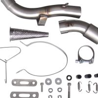 Exhaust compatible with Honda VFR1200F I.E. 2010-2016, Satinox , Slip-on exhaust including removable db killer and link pipe, EPA-compliant 