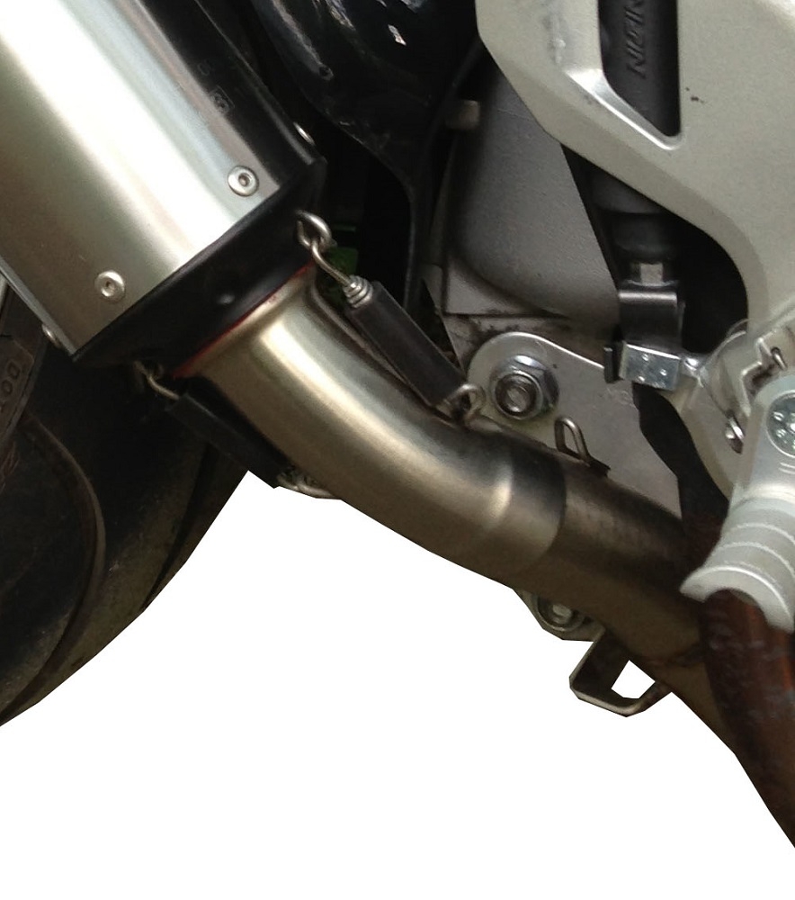 Exhaust compatible with Honda VFR1200F I.E. 2010-2016, Albus Ceramic, Slip-on exhaust including removable db killer and link pipe, EPA-compliant 