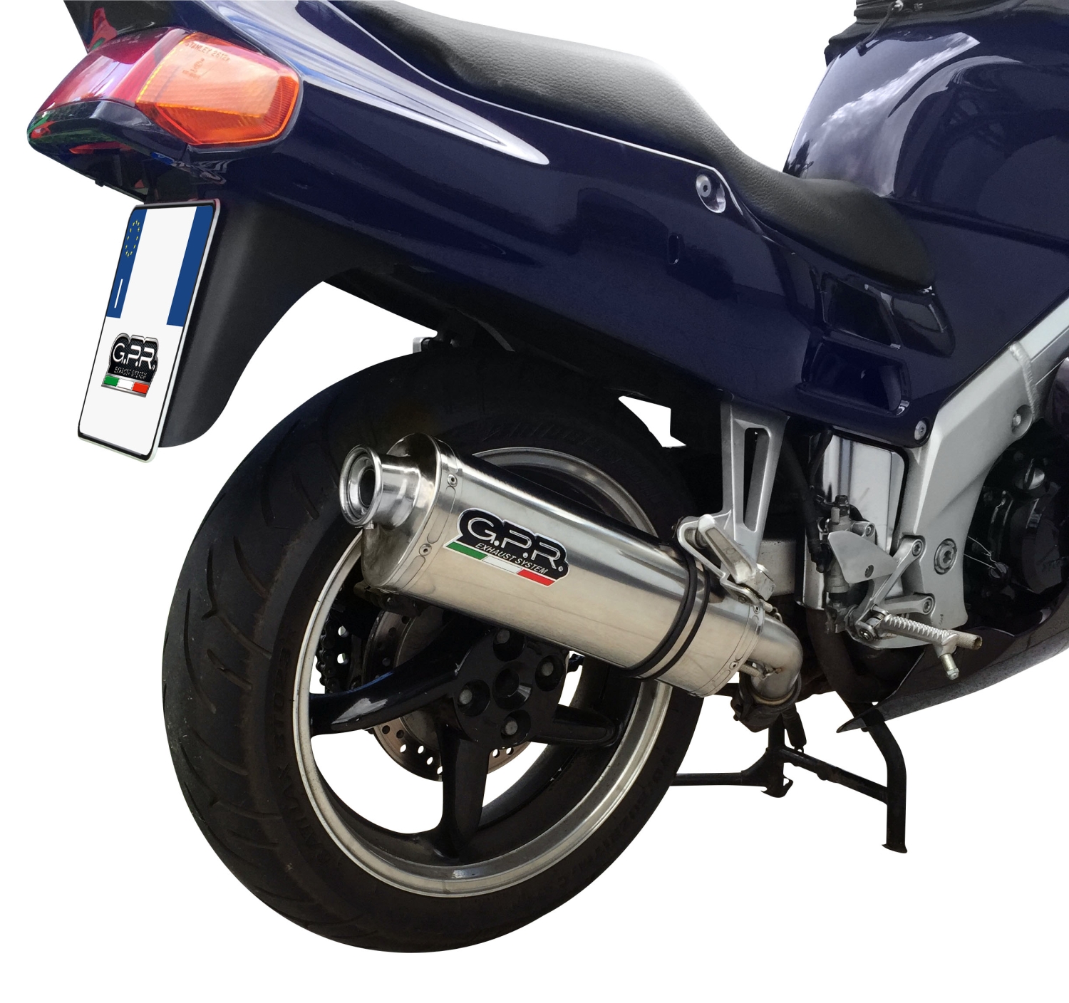 Exhaust compatible with Honda VFR750F 1994-1997, Trioval, Slip-on exhaust including removable db killer and link pipe, EPA-compliant 