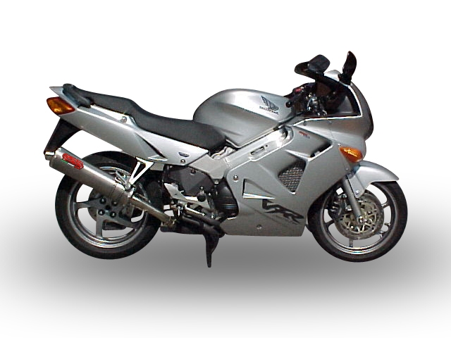 Exhaust compatible with Honda VFR800 RC46 1998-2001, Trioval, Slip-on exhaust including removable db killer and link pipe, EPA-compliant 