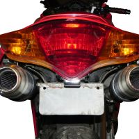 Exhaust compatible with Honda VFR800 V-Tec 2002-2013, Deeptone Inox, Dual slip-on including removable db killers and link pipes, EPA-compliant 