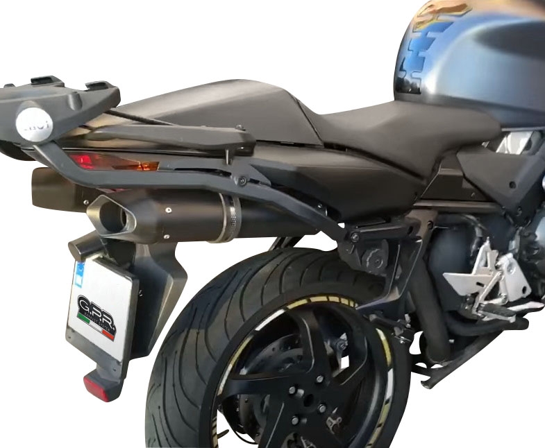 Exhaust compatible with Honda VFR800 V-Tec 2002-2013, Furore Poppy, Dual slip-on including removable db killers and link pipes, EPA-compliant 