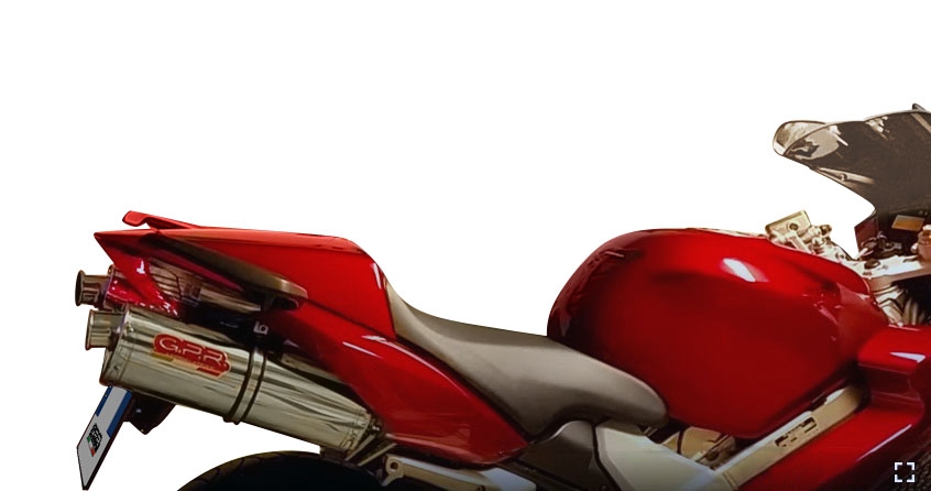 Exhaust compatible with Honda VFR800 V-Tec 2002-2013, Trioval, Dual slip-on including removable db killers and link pipes, EPA-compliant 