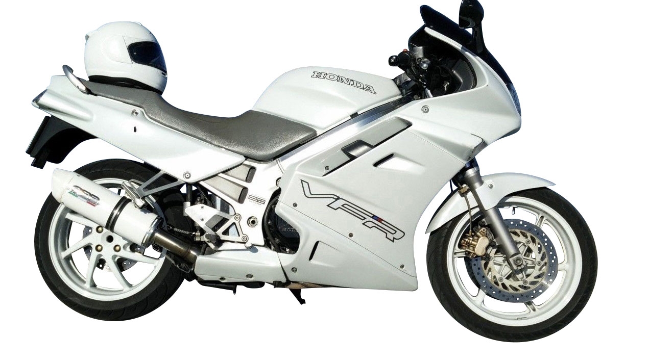 Exhaust compatible with Honda VFR750F 1990-1993, Albus Ceramic, Slip-on exhaust including removable db killer and link pipe, EPA-compliant 