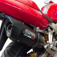 Exhaust compatible with Honda VTR1000F Firestorm 1997-2007, Furore Poppy, Dual slip-on including removable db killers and link pipes, EPA-compliant 