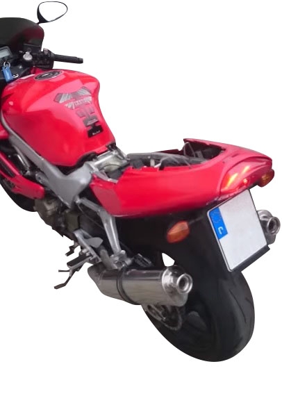 Exhaust compatible with Honda VTR1000F Firestorm 1997-2007, Trioval, Dual slip-on including removable db killers and link pipes, EPA-compliant 