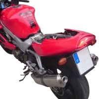 Exhaust compatible with Honda VTR1000F Firestorm 1997-2007, Trioval, Dual slip-on including removable db killers and link pipes, EPA-compliant 