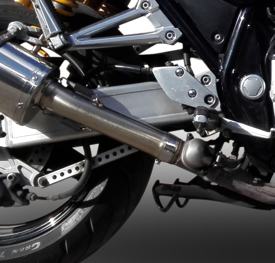 Exhaust compatible with Yamaha XJR1300 2007-2017, Trioval, Slip-on exhaust including removable db killer and link pipe, EPA-compliant 