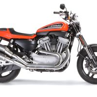 Exhaust compatible with Harley Davidson XR1200 2008-2012, Poppy Tondo, Dual slip-on including removable db killers and link pipes, EPA-compliant 