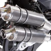 Exhaust compatible with Harley Davidson XR1200 2008-2012, Poppy Tondo, Dual slip-on including removable db killers and link pipes, EPA-compliant 