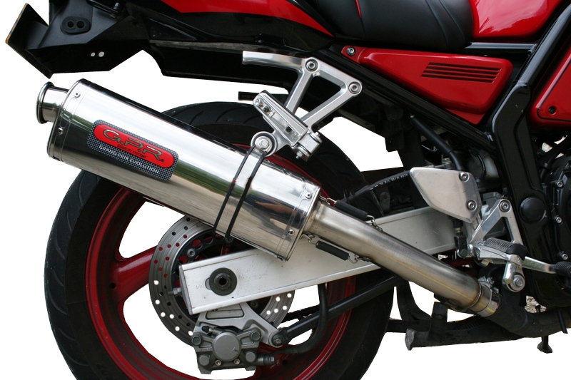 Exhaust compatible with Yamaha Fzs 600 Fazer 1998-2003, Trioval, Slip-on exhaust including removable db killer and link pipe, EPA-compliant 