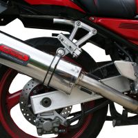 Exhaust compatible with Yamaha Fzs 600 Fazer 1998-2003, Trioval, Slip-on exhaust including removable db killer and link pipe, EPA-compliant 