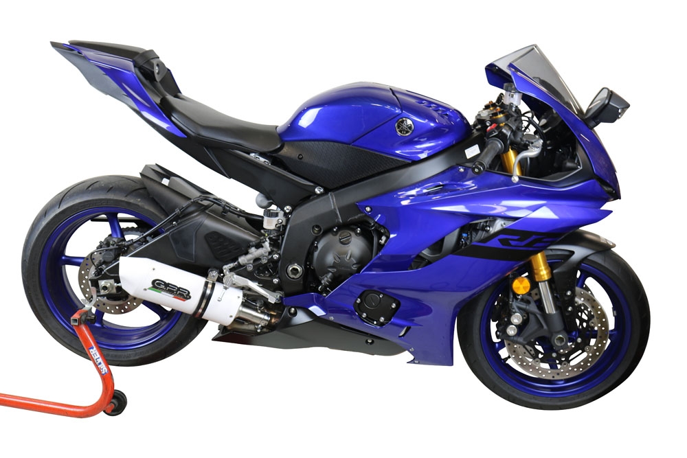 Exhaust compatible with Yamaha Yzf R6 2017-2025, Albus Evo4, Slip-on exhaust including removable db killer and link pipe, EPA-compliant 